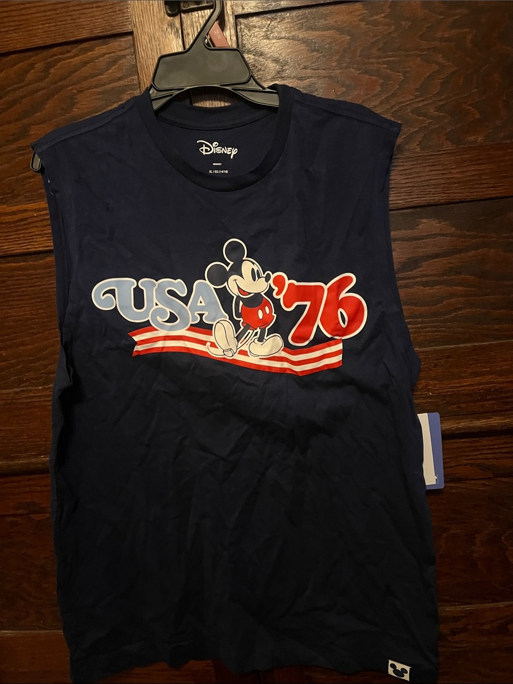 Disney Navy Mickey USA '76 Graphic Tank
